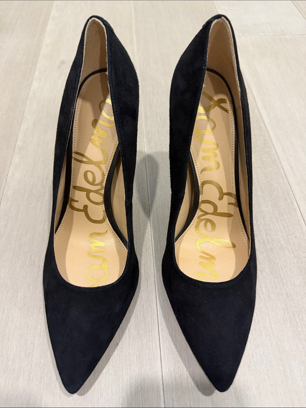 Sam Edelman Black Suede Pointed Pump - size 7.5M - 3 inch heel- worn once!